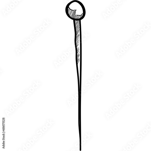 straight pin handdrawn illustration