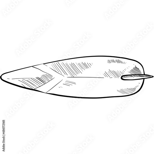 surfboard handdrawn illustration
