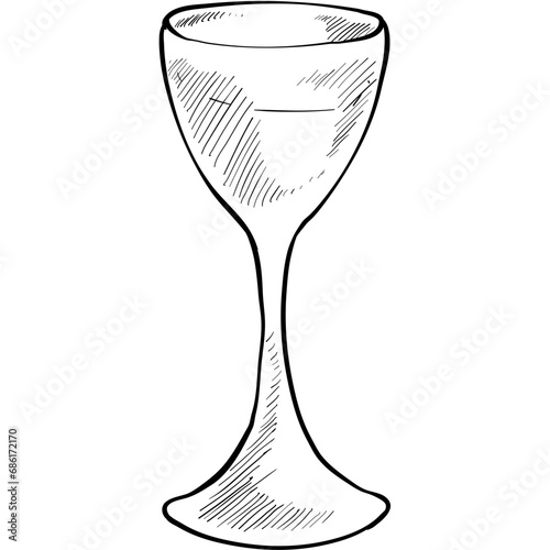wine glass handdrawn illustration
