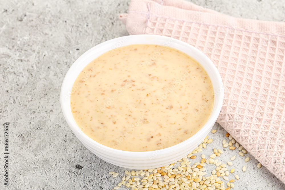 Sesame sauce in the bowl Sesame sauce in the bowl