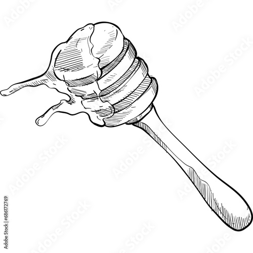 honey handdrawn illustration