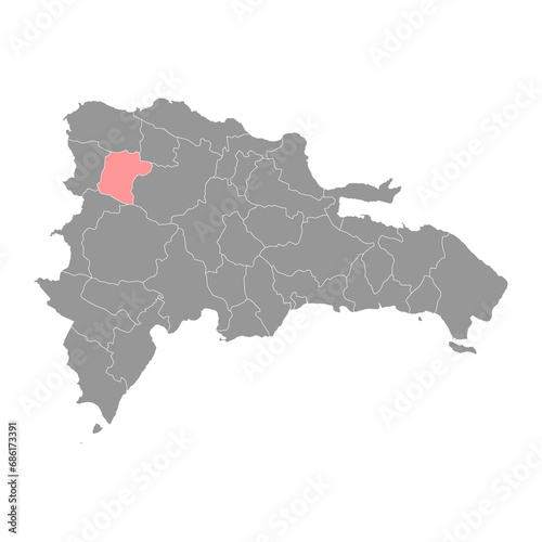 Santiago Rodriguez province map, administrative division of Dominican Republic. Vector illustration.
