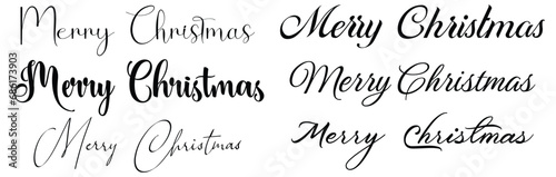 Merry Christmas Lettering, Merry Christmas and Happy New Year text, lettering for greeting cards, banners, posters, and isolated vector illustrations. Christmas lettering designs 