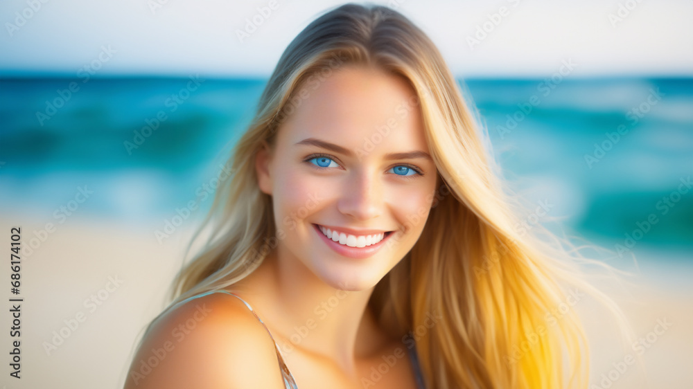 Beach Babe Bliss: Happiness and Beauty Radiate from a Blue-Eyed American Girl Beach Babe Bliss: Happiness and Beauty Radiate from a Blue-Eyed American Girl