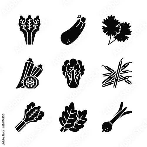 Take a look at this beautifully crafted vegetables icons set, easy to use