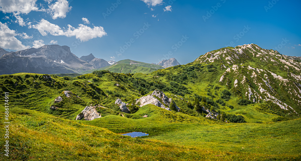 Alpine landscape in the canton of Bern, Switzerland