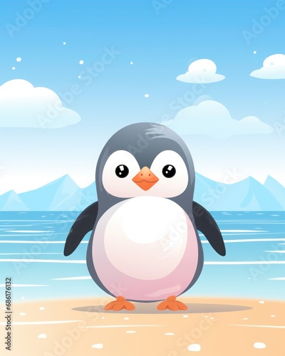 penguin vector illustration. Generative AI