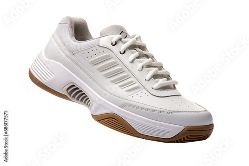 Stylish White Women's Tennis Shoes on transparent background