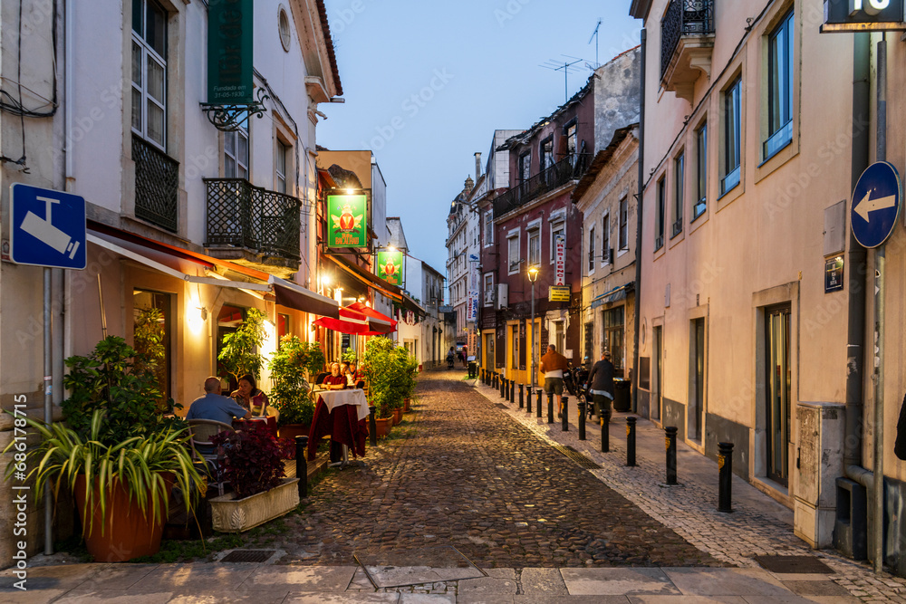 Town at evening, Coimbra, Portugal
