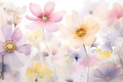 Luminous Bloom Radiance, Light-infused Flowers with Airy Petals, Illuminated Concept Art, Generative AI. © Crowcat