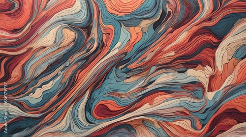 organic lines as abstract wallpaper background design generative ai.