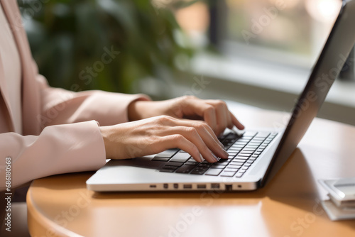 People working in cafe, using laptops