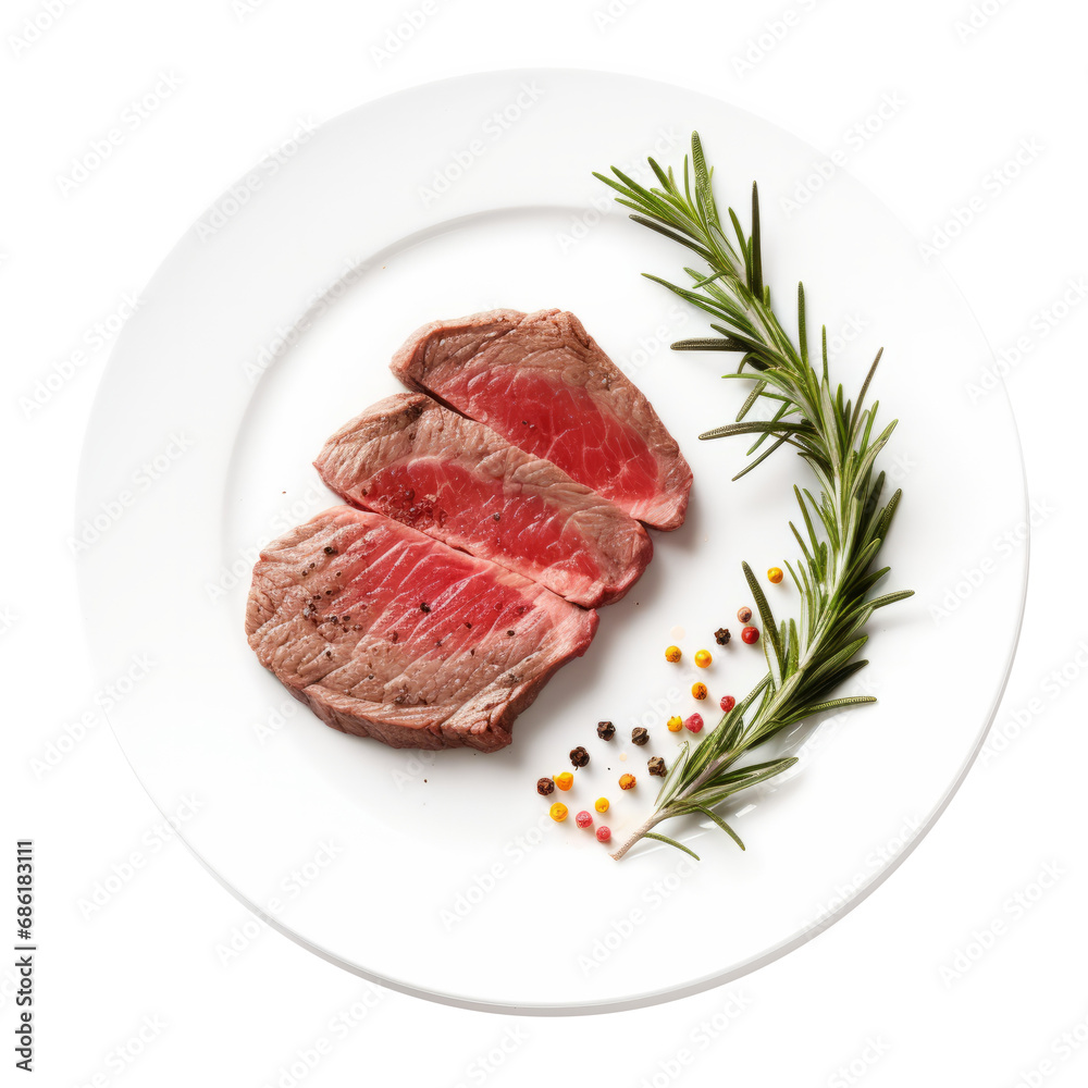 Raw meat or steak isolated on transparent background. AI generated. Raw meat or steak isolated on transparent background. AI generated.