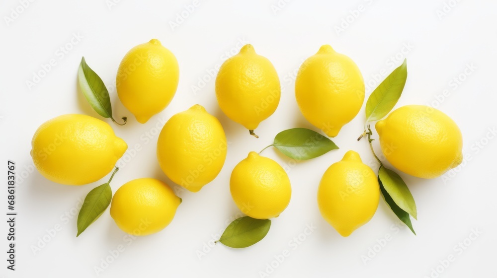photo of lemons fruit on isolated white background