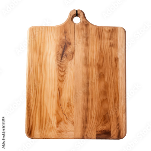 Wooden cutting board isolated on transparent background. AI generated.