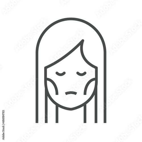 anorexia icon of skinny face