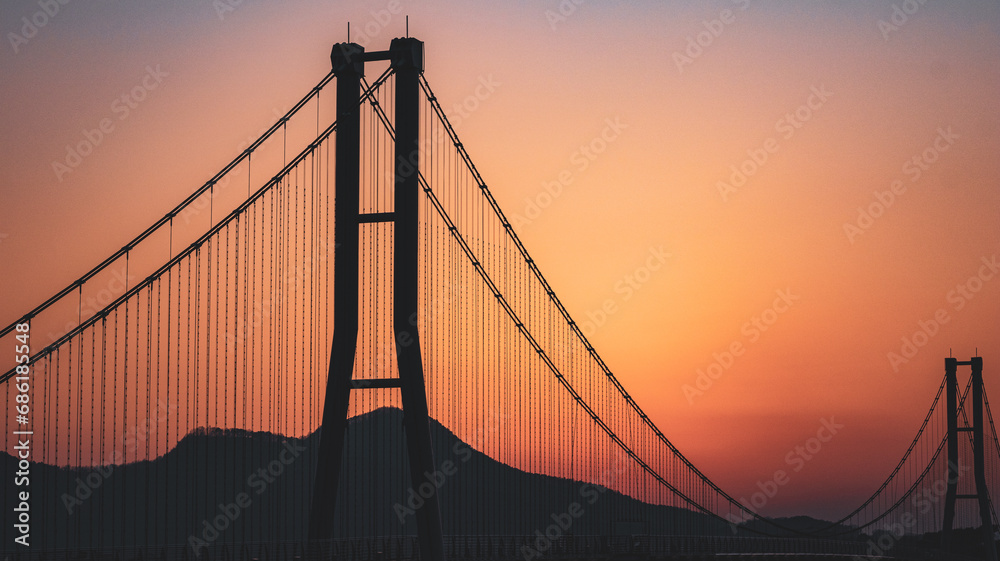 Obraz premium 노을 그리고 다리