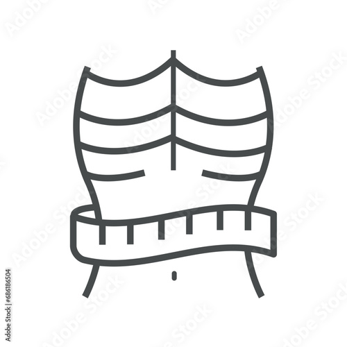 anorexia icon of weight loss and measure tape