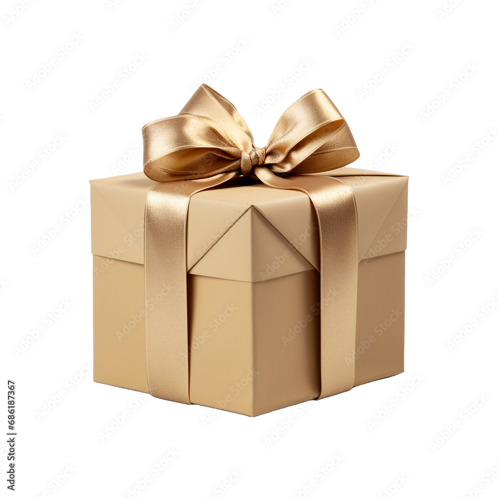 A photo of a wrapped gift isolated on transparent background A photo of a wrapped gift isolated on transparent background