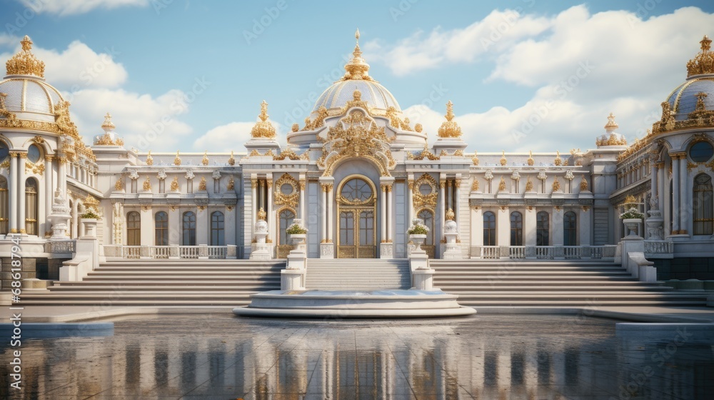 A classic European style palace, with gold decorations