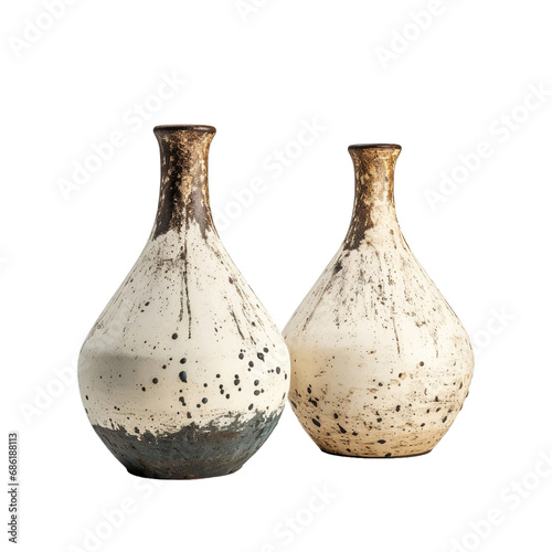 A pair of ceramic craft isolated on transparent background
