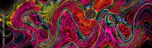 Bright multicolor neon wave pattern. Creative ilustration 
