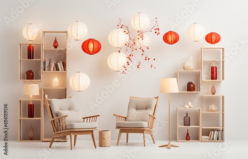 chinese lantern pendant lights hanging by the window