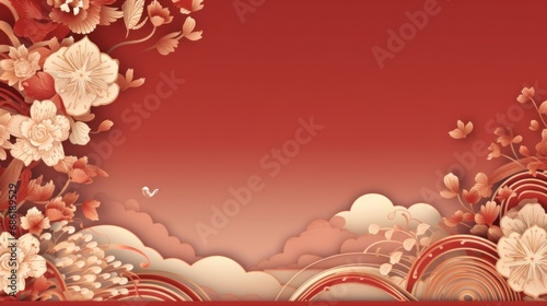 Chinese new year card template with copy space