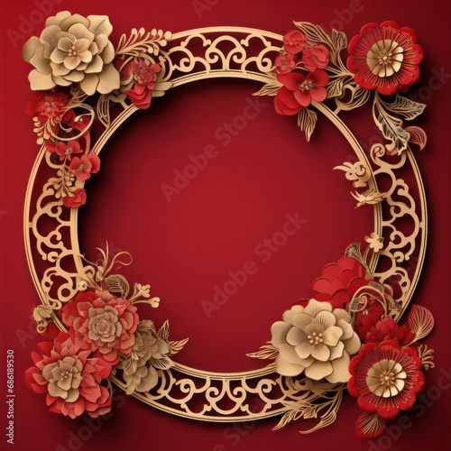 Chinese new year card template with copy space