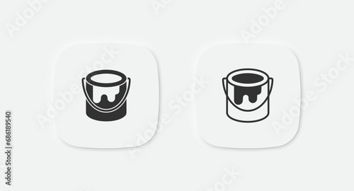 Bucket paint icon. Can sign. Jar with color symbol. Vector isolated sign.