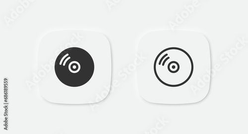 CD disc icon. DVD disk sign. Vinyl disc symbol. Record music icons. Vector isolated sign.