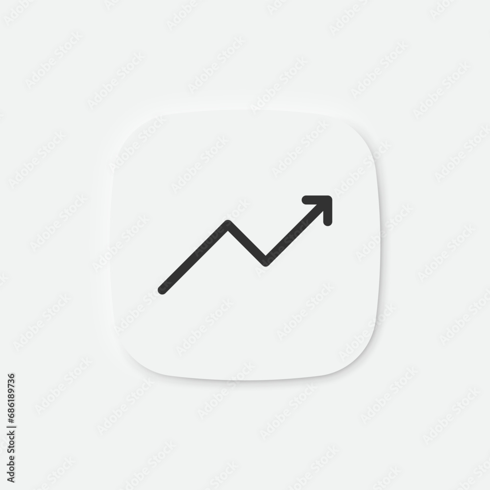 Graph icon. Diagram sign. Arrow up symbol. Statistics schedule icons. Vector isolated sign. Graph icon. Diagram sign. Arrow up symbol. Statistics schedule icons. Vector isolated sign.
