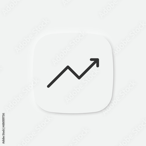 Graph icon. Diagram sign. Arrow up symbol. Statistics schedule icons. Vector isolated sign.