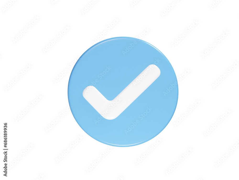 Verified icon 3d element render Verified icon 3d element render