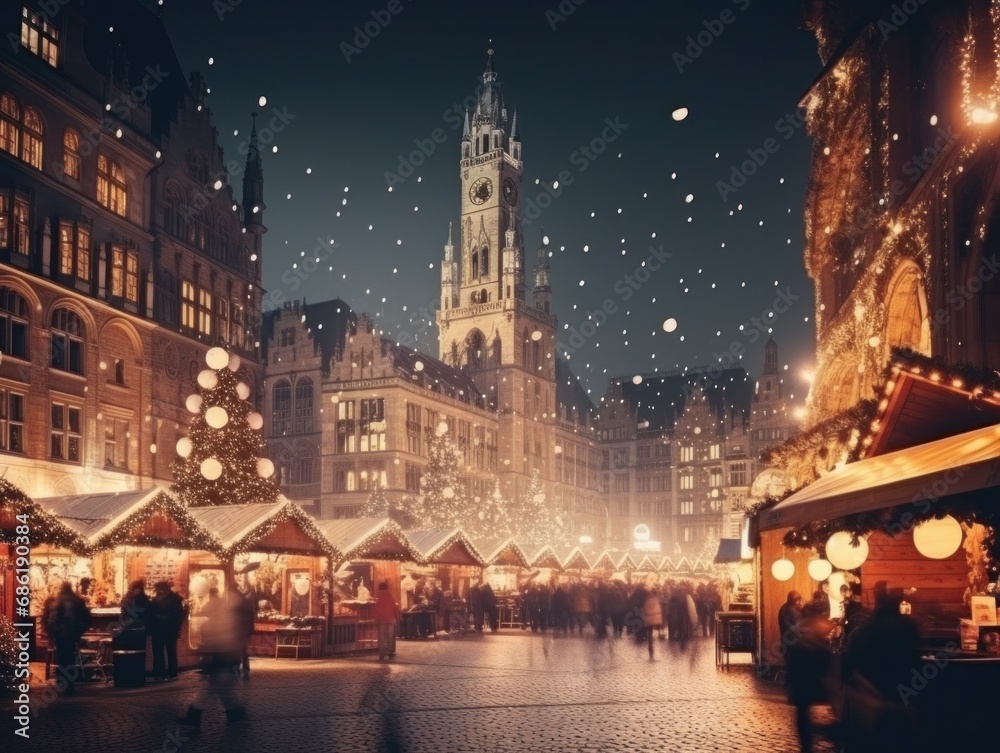 christmas market at night.
