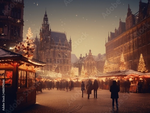 christmas market at night.