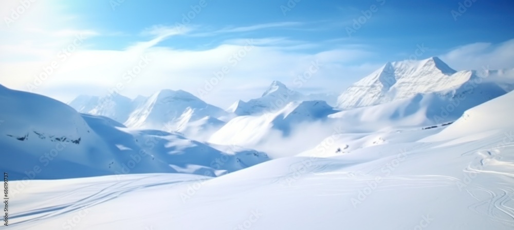 panoramic winter  landscape.