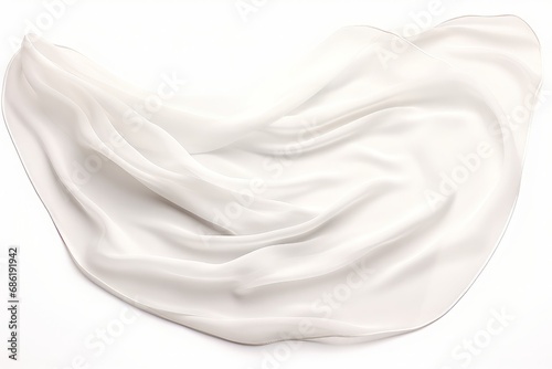 Flying silk fabric isolated on a white background