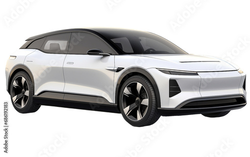 Innovative All-Electric Premium Crossover Concept Unveiled Isolated on Transparent Background PNG. © Faizan