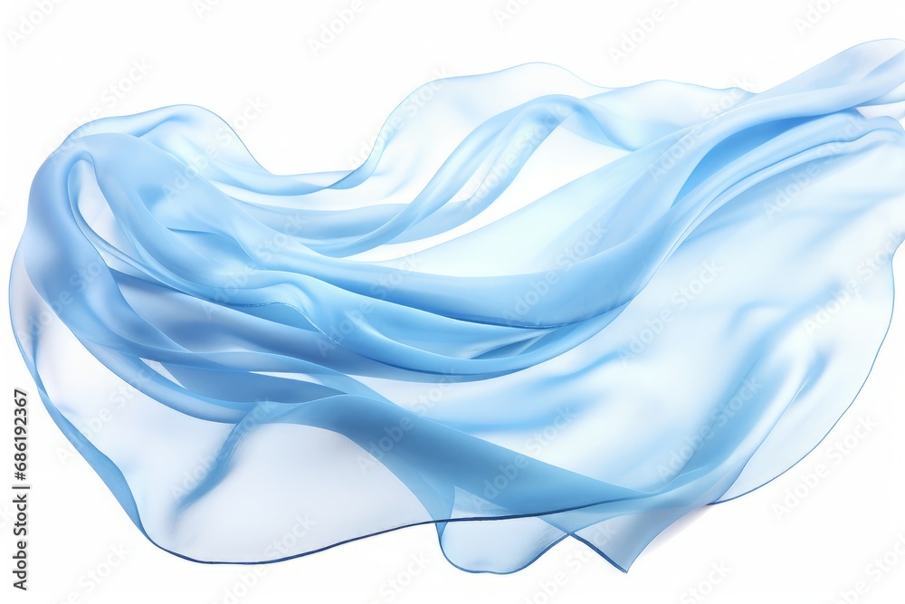 Flying silk fabric isolated on a white background - obrazy, fototapety, plakaty 