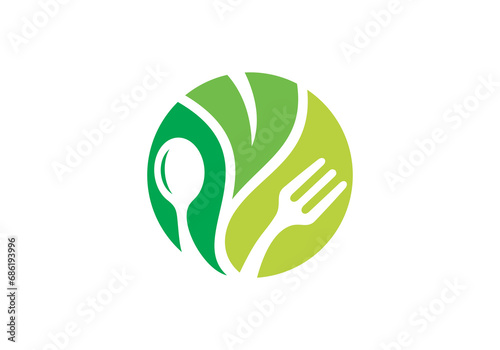 fork and spoon logo design. icon symbol for health restaurant food	
