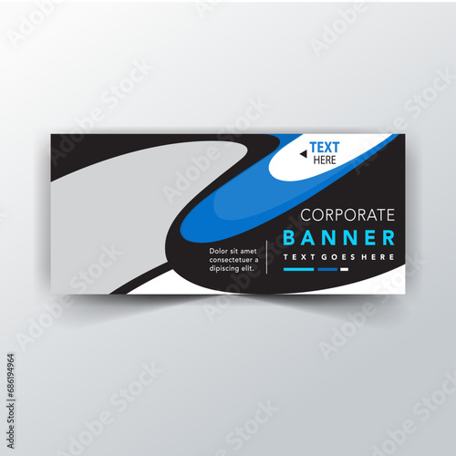 Business editable webinar horizontal banner template new design. Modern banner design with black and white background and yellow frame shape. Usable for banner, cover, and header.
