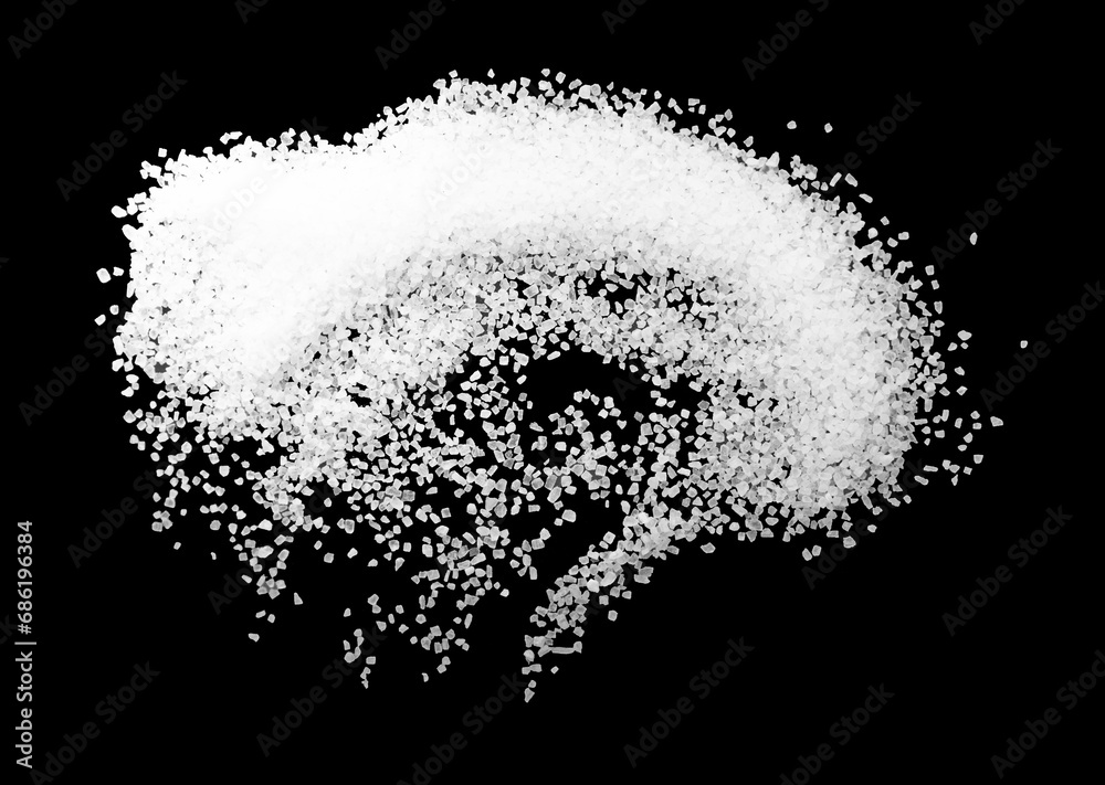 White coarse sea salt isolated on a black background. White coarse sea salt isolated on a black background.