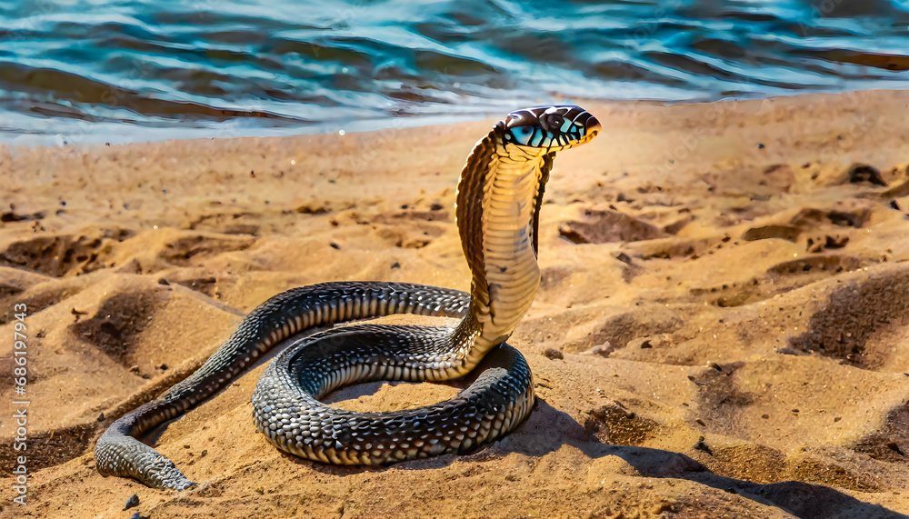 Obraz premium snake in the sand