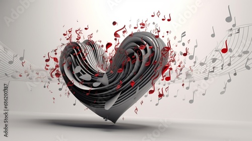 love heart music Ai Generative photo