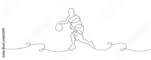 Olympic basketball line art illustration