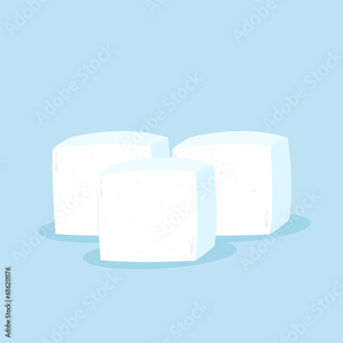 Sugar bar for Cafe concept vector illustration. Sugar cube stack. Sugar cube cartoon vector.