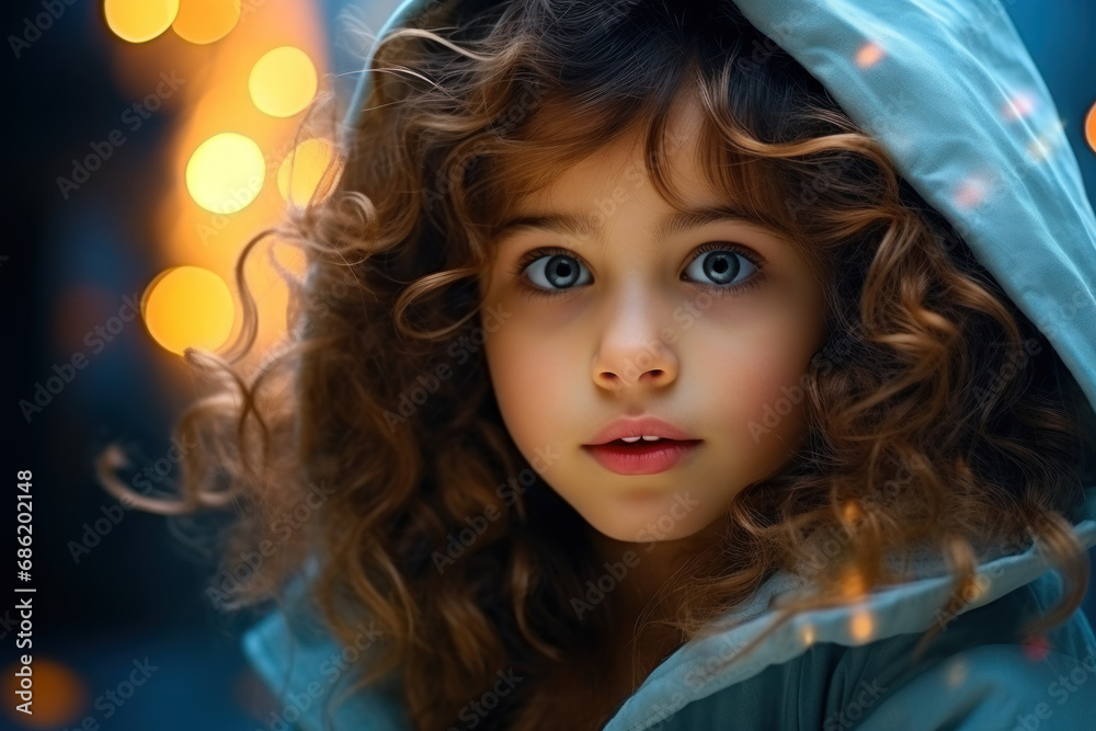 A child with wide-eyed wonder, captivated by something unseen. Concept of curiosity and innocence. Generative Ai. A child with wide-eyed wonder, captivated by something unseen. Concept of curiosity and innocence. Generative Ai.