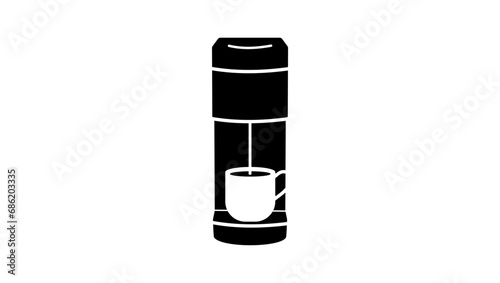 Single-Serve Coffee Maker, black isolated silhouette