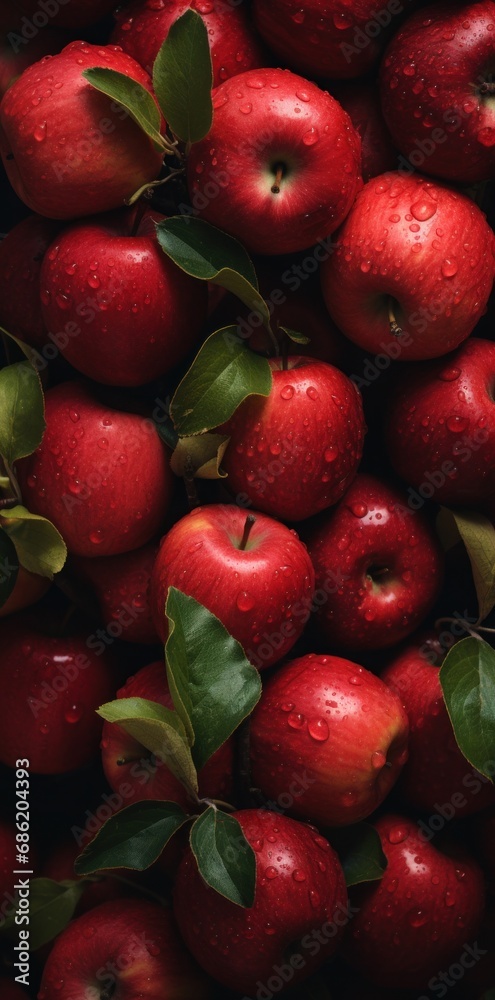 Obraz premium a liitle photo of a bunch of apples